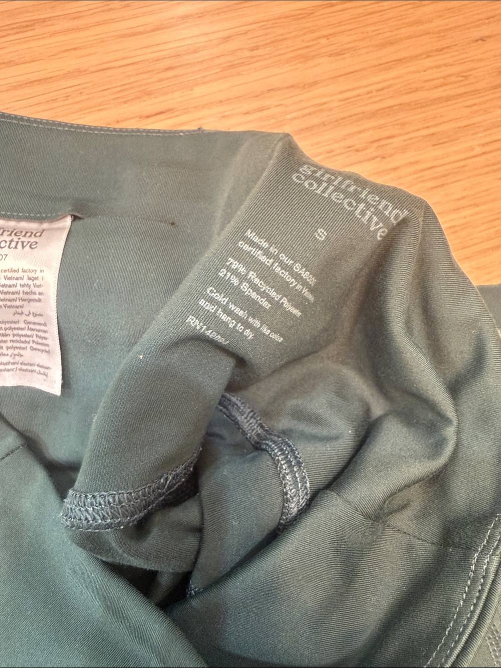 Girlfriend Collective High-Waist Forest Green Performance Leggings - Picture 5 of 6